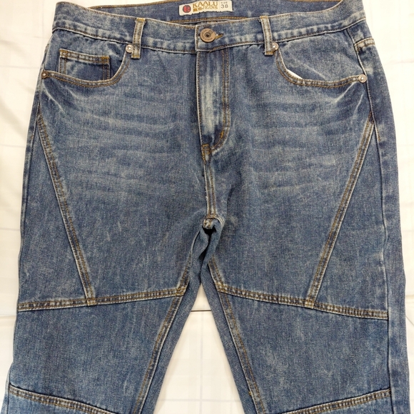 Kaalu Men's Euro Distressed Jeans 38x32 Blue - Picture 2 of 7